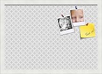 Vista 56 de PinPix Tablero de anuncios de corcho de 12 x 12 pulgadas. Este tablero decorativo enmarcado viene con diseño de círculos B W y un marco blanco