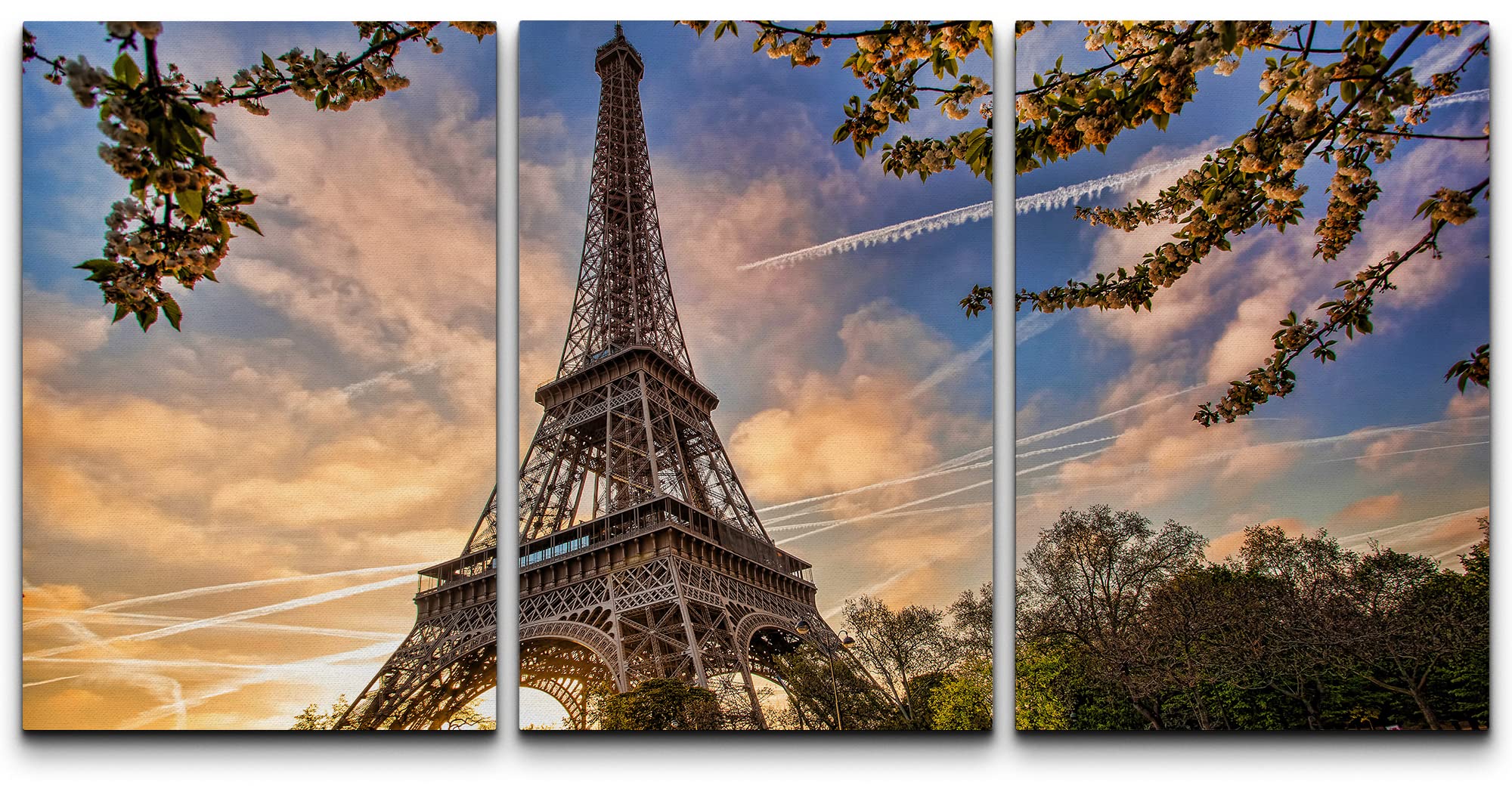 Amazon.com: wall26 - 3 Piece Canvas Wall Art - Eiffel Tower with