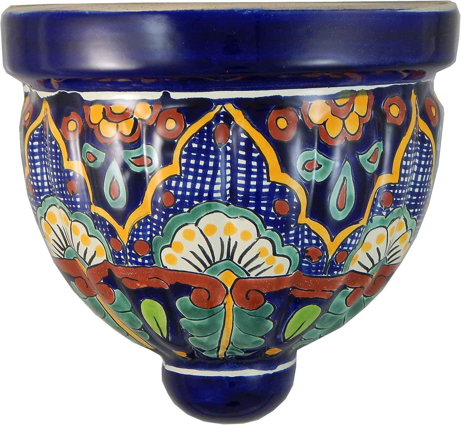 Mexican Talavera Wall Planter Handmade Hand Painted Pottery Planter Wall Hanging Sconce Planter # 06