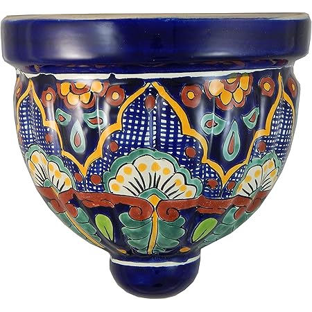 Mexican Talavera Wall Planter Handmade Hand Painted Pottery Planter