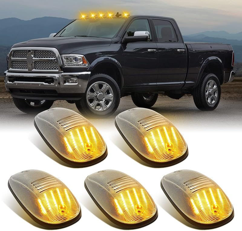 Luzes LED de teto da cabine SHINEFIT para Ram 1500, 2500, 3500, 4500 e 5500 2003–2018 – Conjunto com 5 unidades