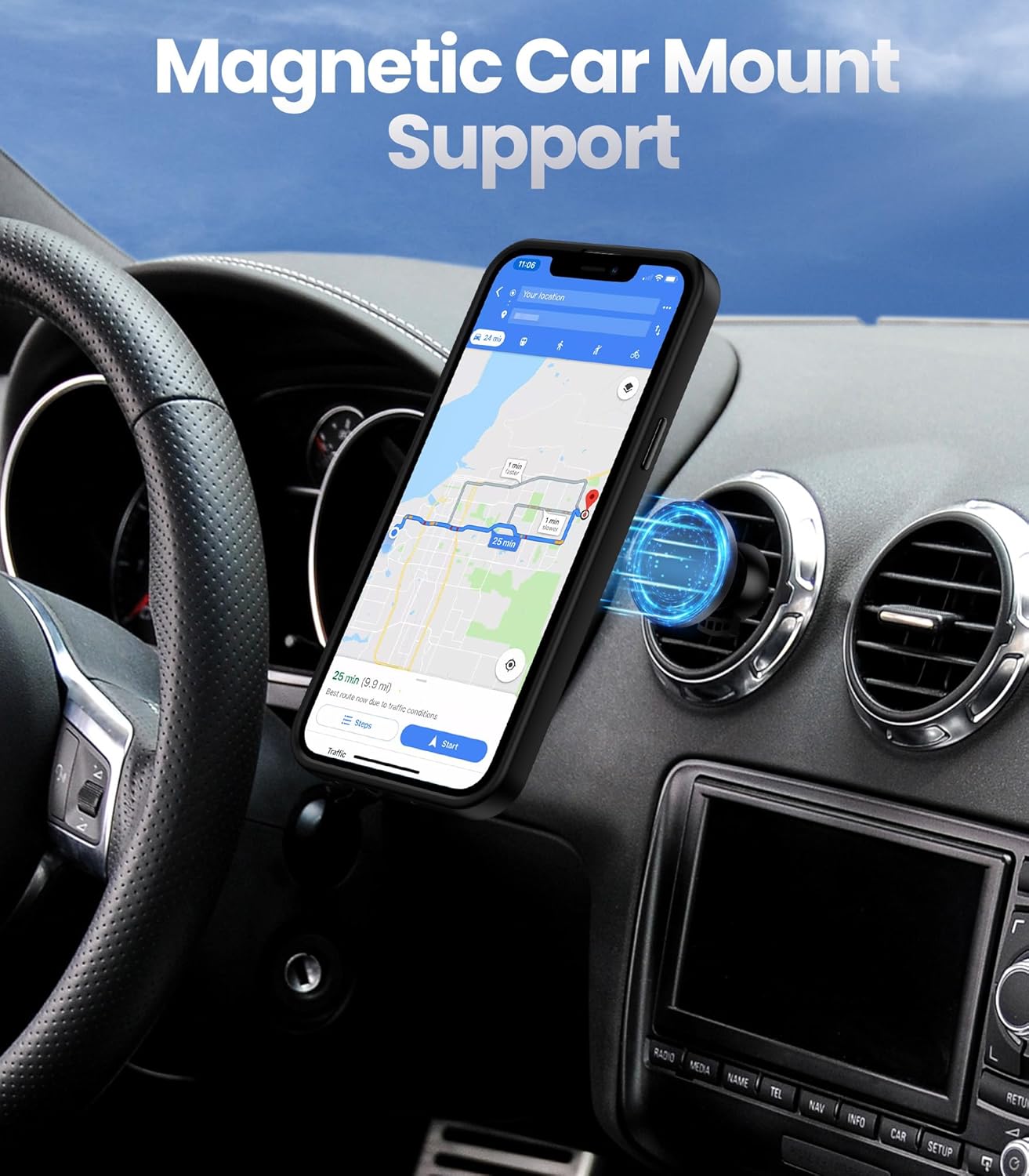 Shields Up for iPhone 13 Case with Stand, Phone Case with Double Ring Holder [Adjustable & Foldable] Protective Translucent Matte Cover for iPhone 13 6.1 inch - Frosted Black - Image 6