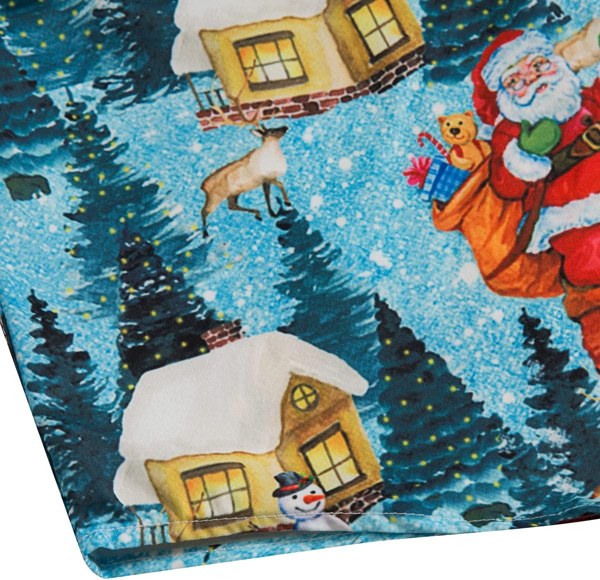 Funky Mens Ugly Christmas Shirt Long Sleeve Santa Claus Funny Button Down Shirt for Holiday Party - Image 5