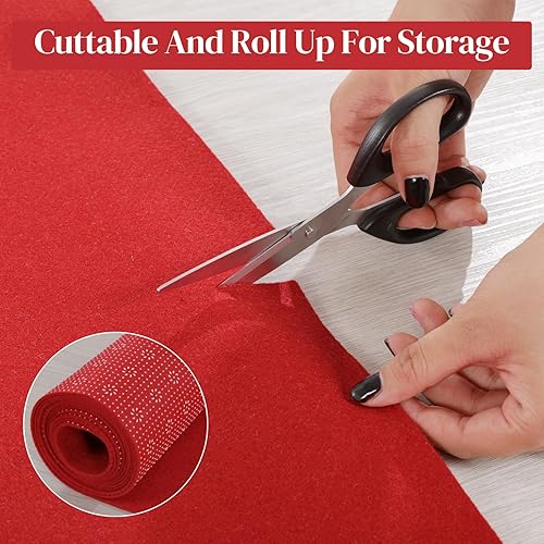 Miniatura 5 de HOMBYS Alfombra roja de 10.53 ozm, 2.6 x 10 pies, para eventos y ocasiones especiales, no necesita cinta, antideslizante, impermeable, duradera