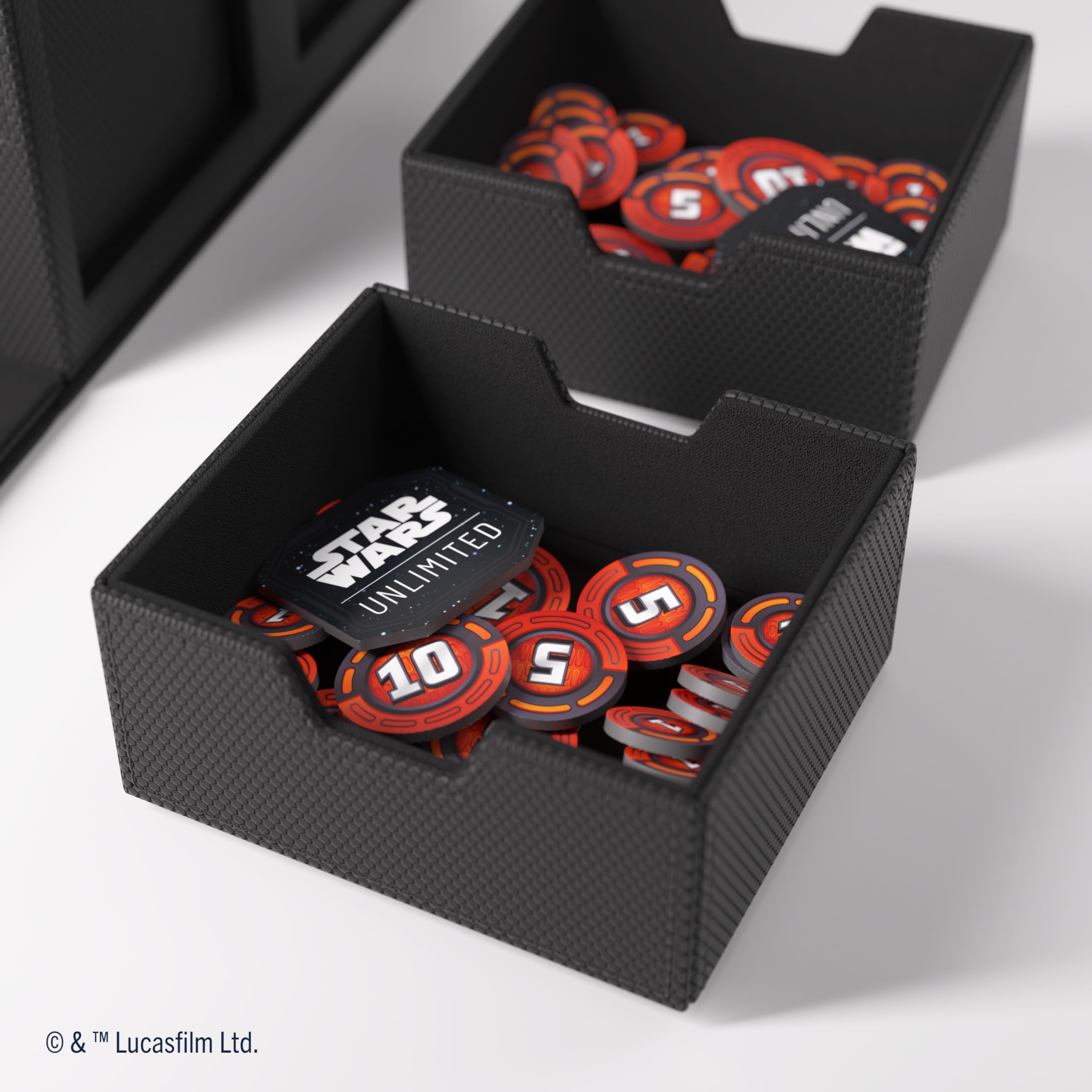 Gamegenic Star Wars Unlimited Double Deck Pod, ¡Lleva tu experiencia de juego a un nuevo nivel! Caja para Mazos Premium, Caben 120 Cartas con Doble Funda, Negro
