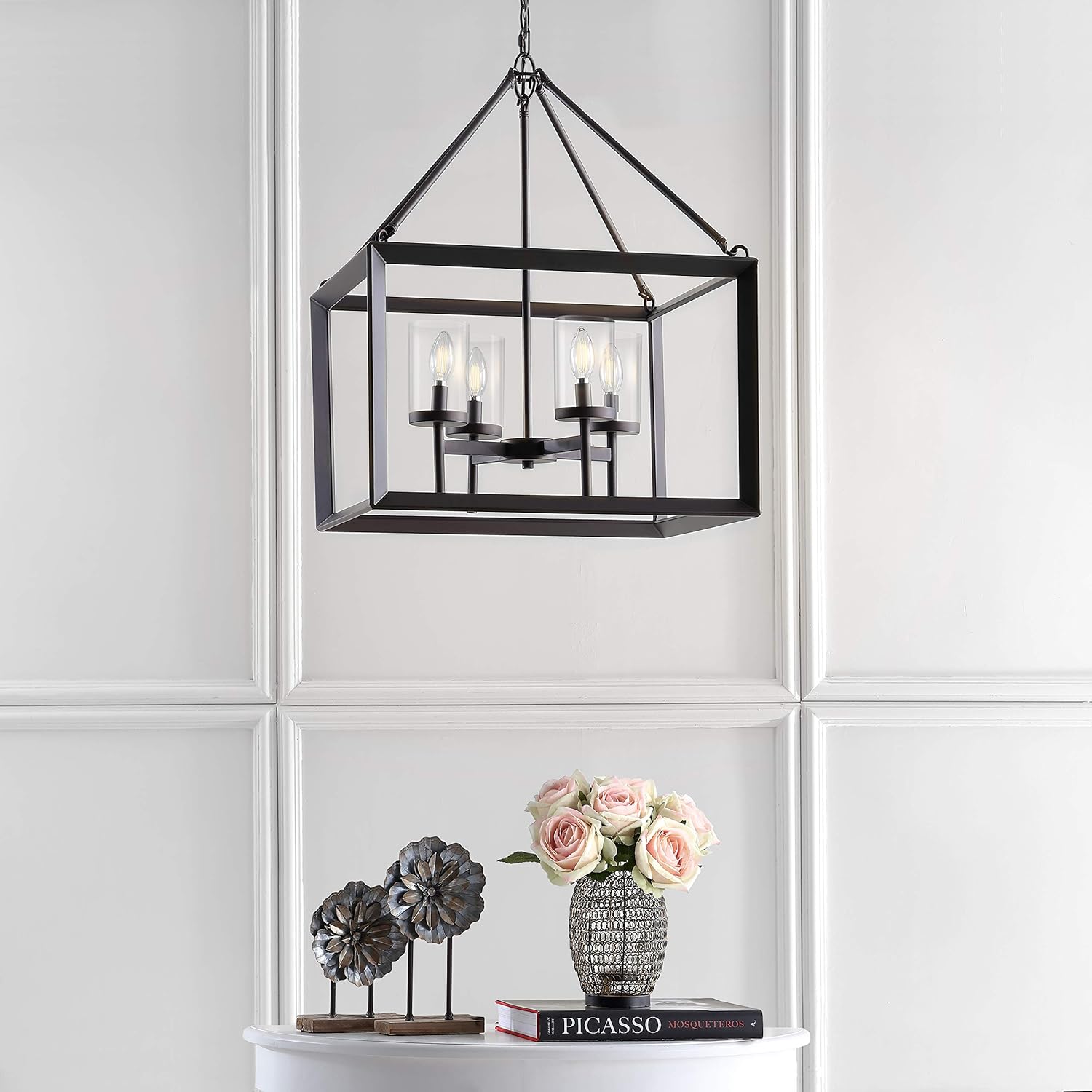 Anna Oil-Rubbed Bronze LED Lantern Pendant with Clear Glass