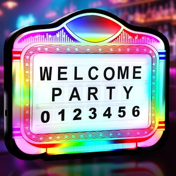 LED Bottle Service Sign for Nightclub, Party, Bar, Wedding | Acrylic VIP Bottle Girl Sign with 4 Letter Sets & 2 Number Kit and 7 Adjustable Colors, Remote control