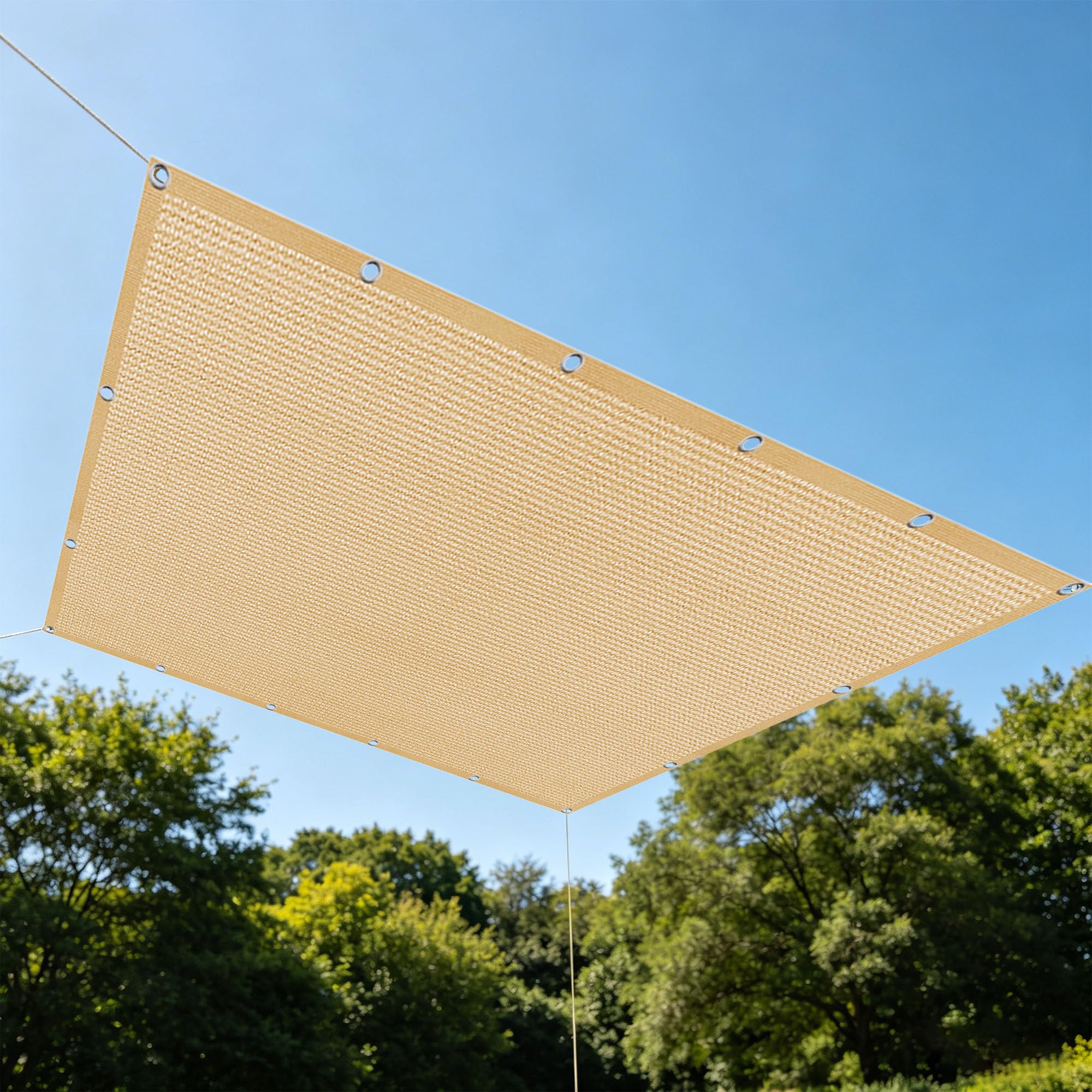 Voile d'ombrage rectangulaire jaune sable pour patio et jardin