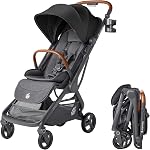 Poussette Ergobaby Metro 3 pour nouveau-nés, nourrissons et tout-petits - Poussette de voyage avec pliage d'une main, inclinaison presque à plat, guidon réglable - Noir Onyx