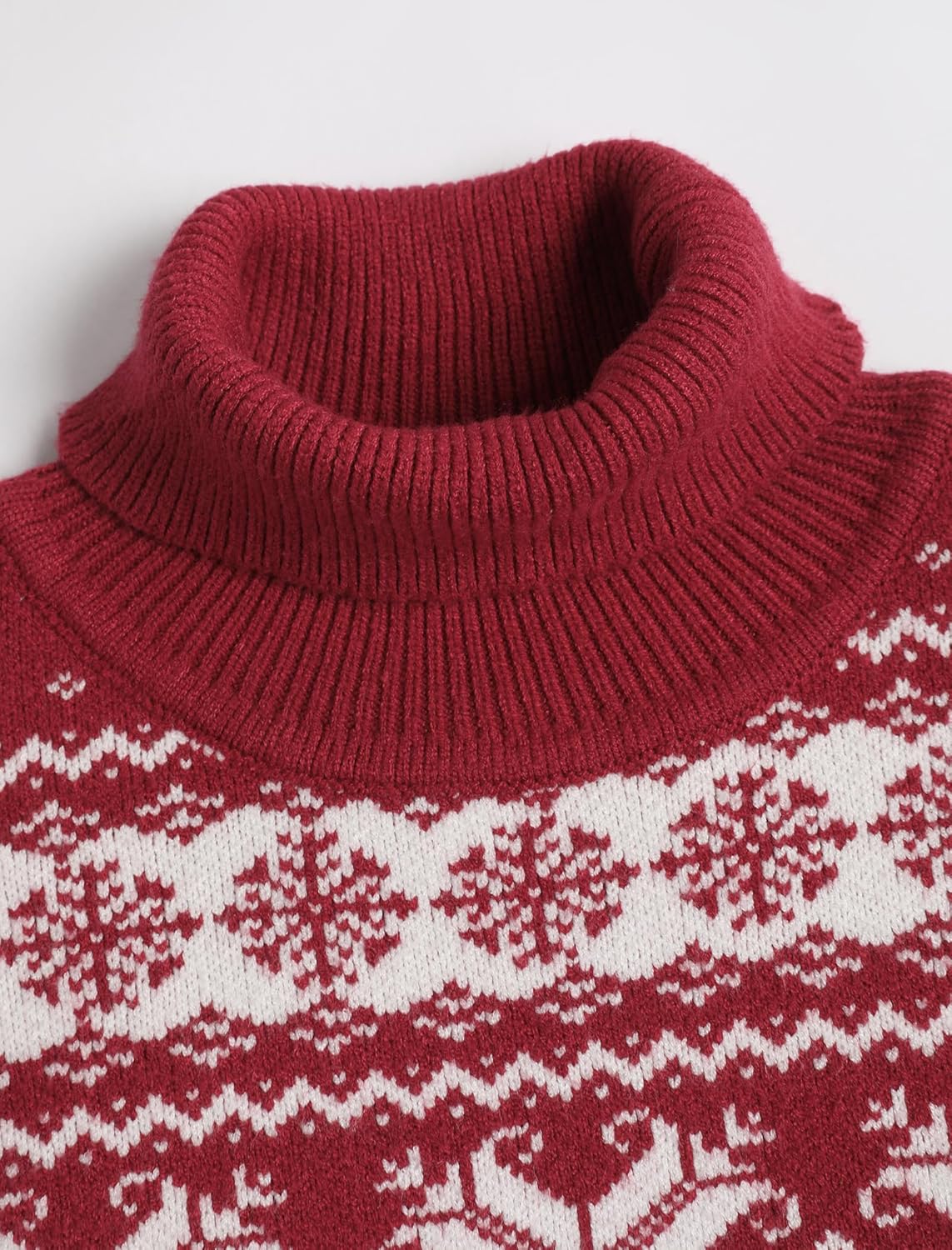 ZAFUL Women's Christmas Snowflake Diamond Long Sleeve Crew Neck Pullover Knitted Sweater - Image 4