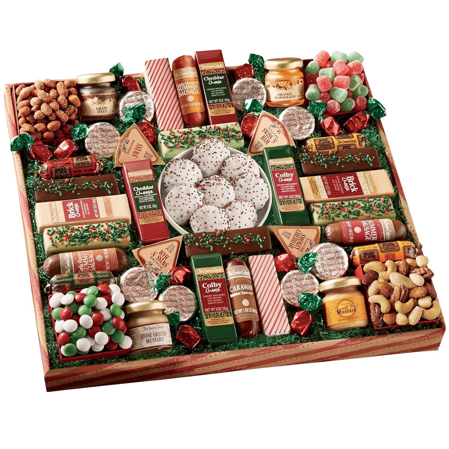 The Swiss Colony 43 Season Pleasers Food Gift Box, Sausage, Cheese, Snacks, Candy (3 lbs. 5.25 oz.)
