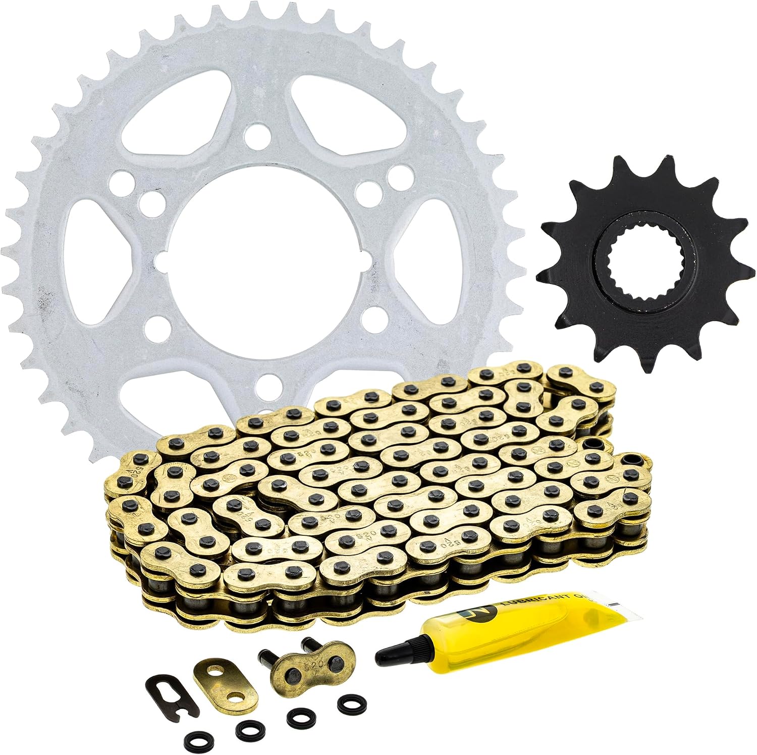 NICHE Drive Sprocket Chain Combo for Polaris Big Boss 400L 300 350L 6X6 Front 13 Rear 42 Tooth 520V-X X-Ring 88 Links