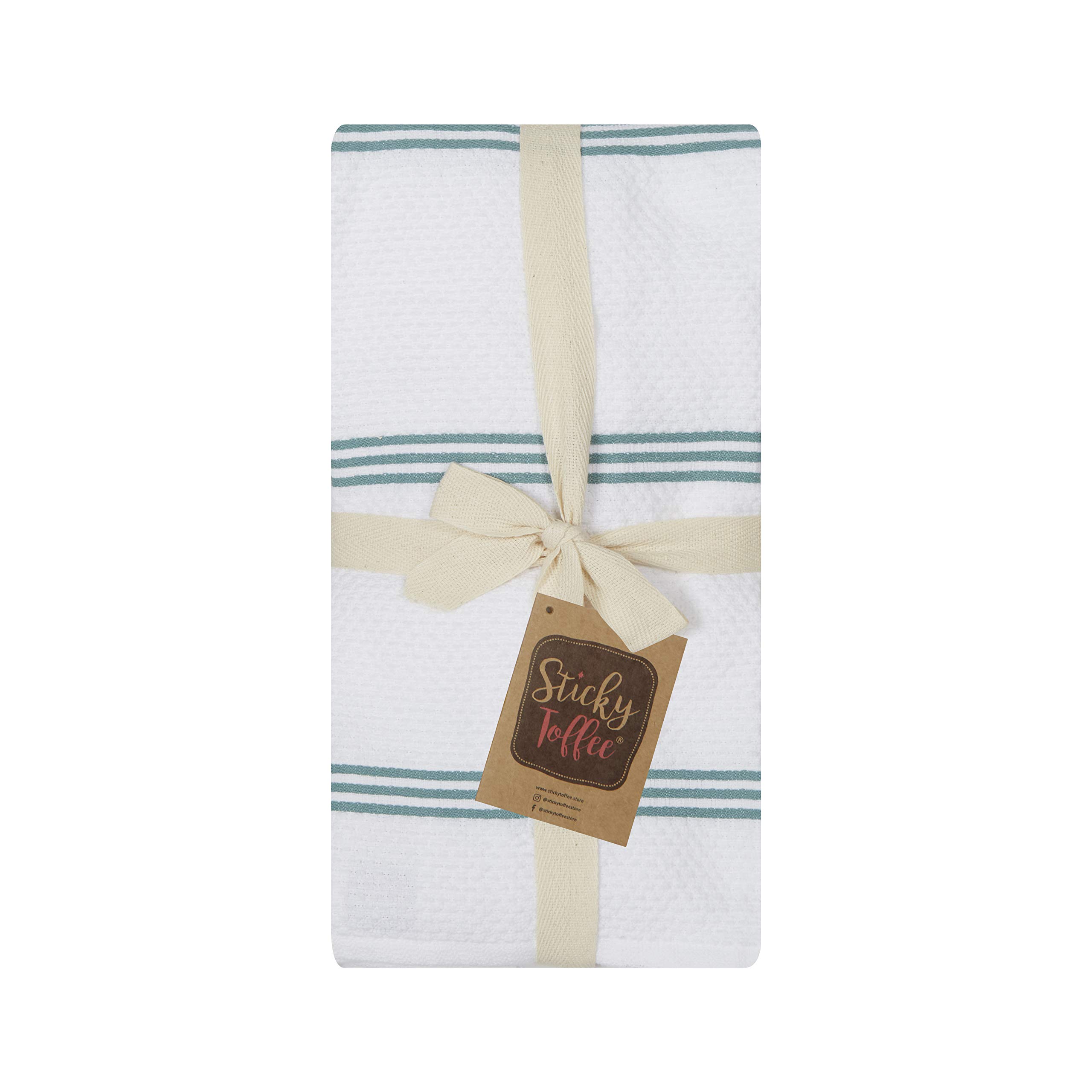 thumbnail: Sticky Toffee Katoenen Theedoeken Set Van 4 - Donkergroen, 40,6x71 Cm