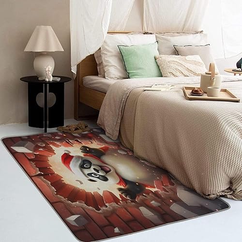 Miniatura 3 de Alfombra de panda y decoración del hogar, alfombra de 2 x 3, alfombras de animales de Navidad para entrada, sala de estar, dormitorio, alfombra de