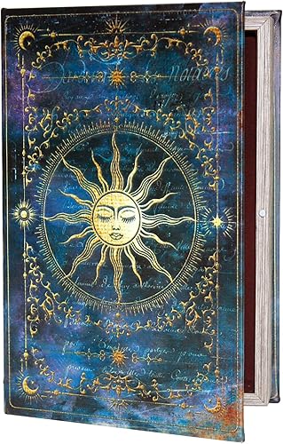 Caja de almacenamiento decorativa con forma de libro vintage Tarot Sun Relievo Box -24A-004, cajas de libros falsos grandes para alivio del sol