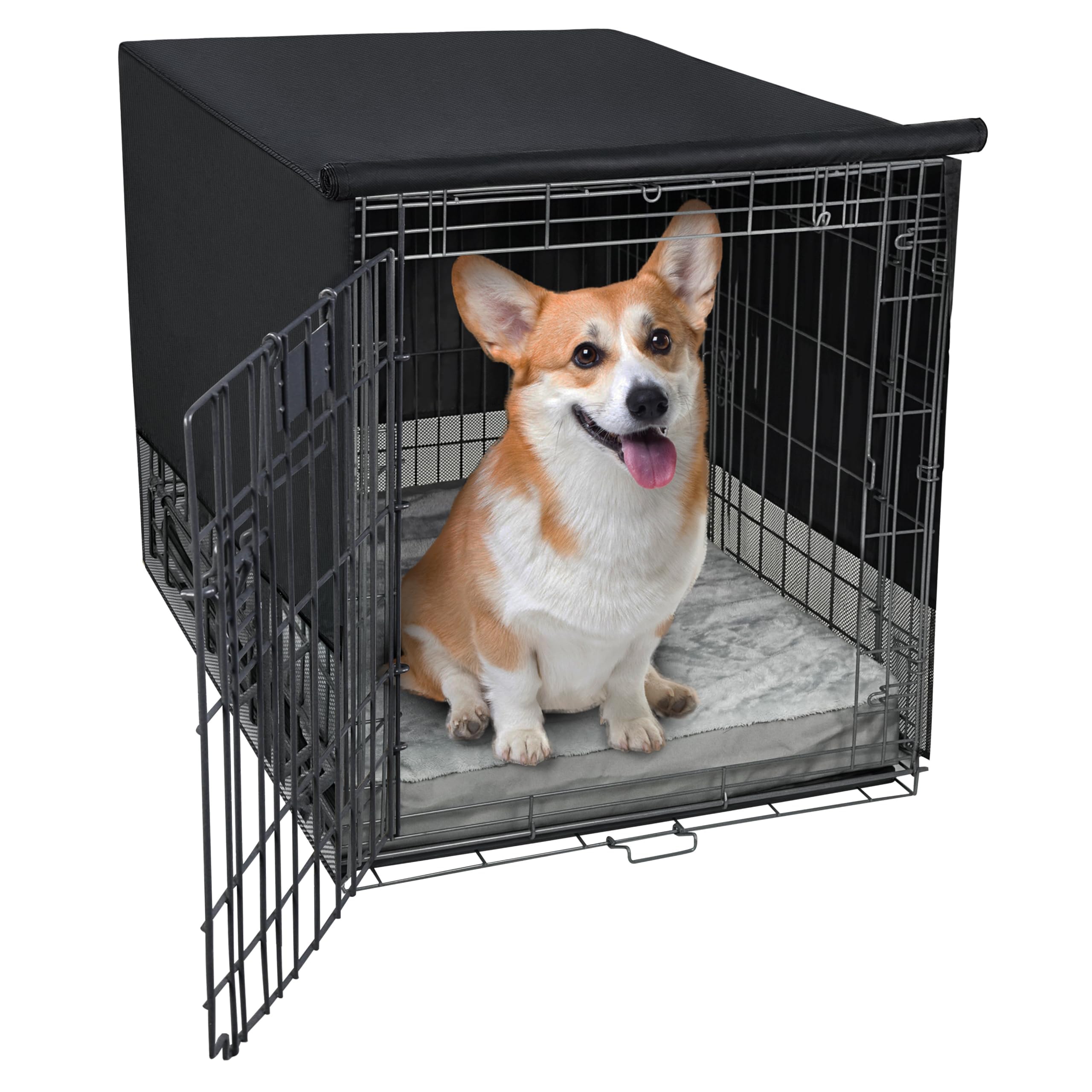 Explore Land Breathable Dog Crate Cover - 4 Sides Mesh Ventilation, Basic Pet Kennel Cover, All Sides Open, Universal Fit for 1 2 3 Doors 30 inches Wire Dog Crate — image 1