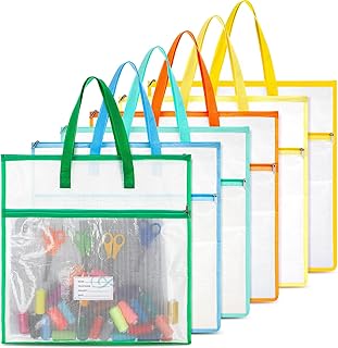 6 Stück 45 cm Nähprojekttasche Quilten Stickerei Handwerk Organizer Aufbewahrungstasche mit Griff und Tasche Reißverschluss mit Werkzeug für Kunst Handwerk Stricken Quilten Nähen