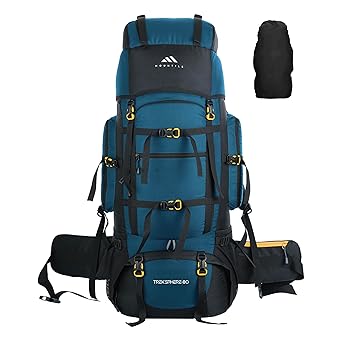 MOUNTILE TREKSPHERE 80L Travel Backpack with Water Proof Rain Cover - Camping Hiking Rucksack Trekking Bag - MTX01