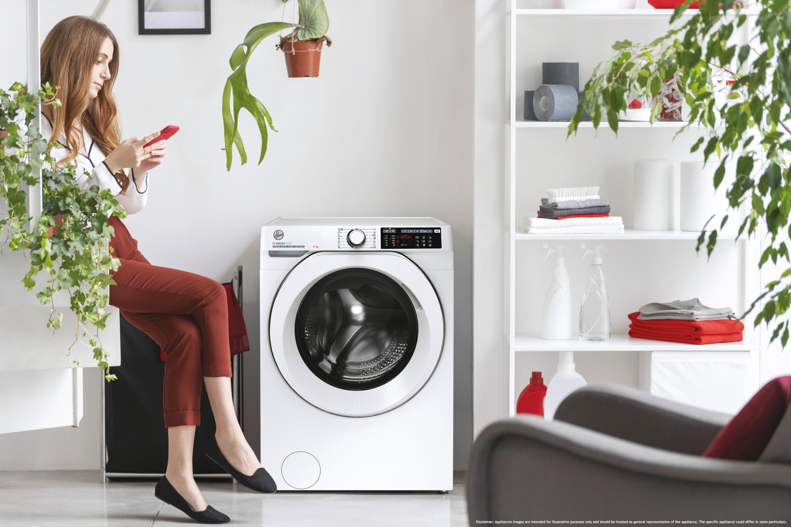 Hoover HWQ 48AMC/1-84 Waschmaschine I I Wi-Fi und Bluetooth I Inverter-Motor I Dampfoption I Fleckenoption 8kg – Bild 7