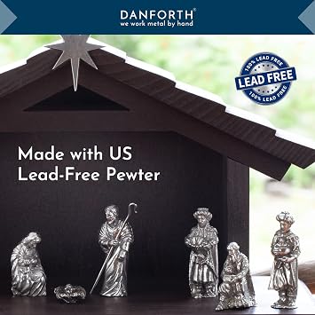 DANFORTH The Three Kings Nativity Set Handcrafted Pewter Nativity Wisemen Figurines Made in USA