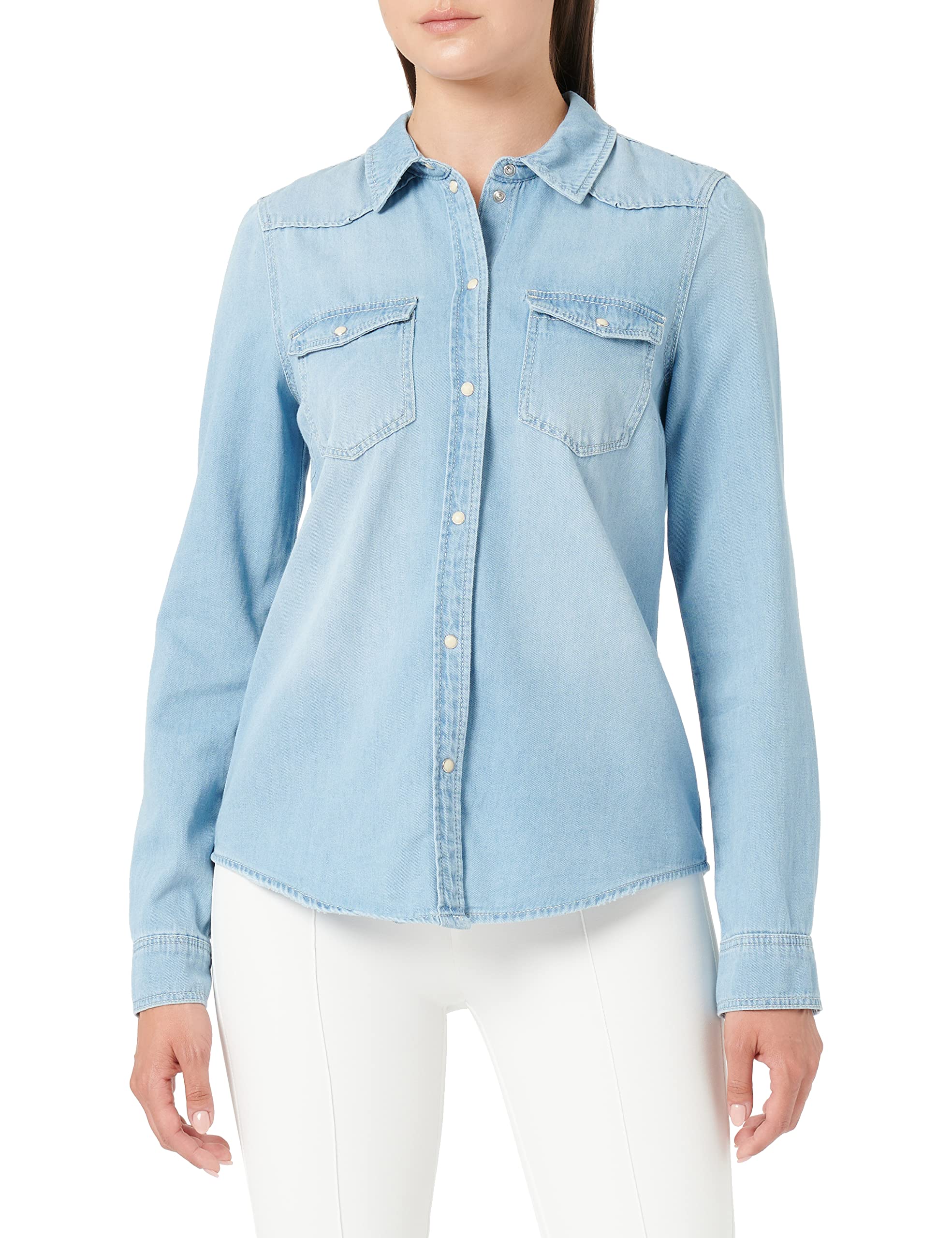 VERO MODA Vmmaria LS Denim Slim Shirt Mix New Noos Blusas para Mujer