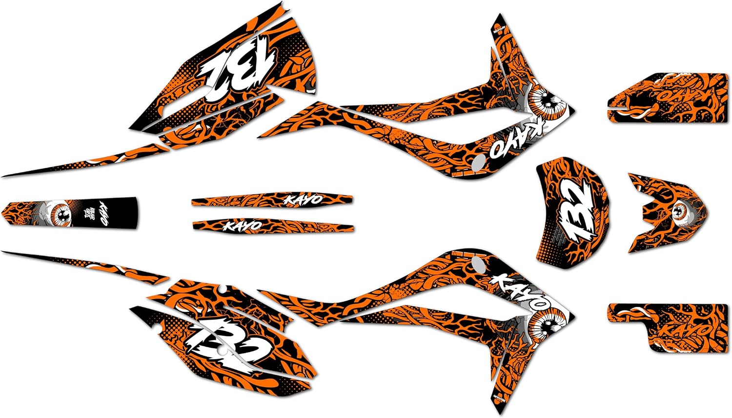 Graphics Kit for Kayo K4 250 (2021+) CORE Series Green 9 Mil - Easy Go - Dirt Pit Bike Motorcycle Stickers, Dirtbike Racing Automotive Decal Motocross Accessories no-Plastics