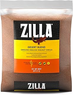 Zilla Desert Blend Substrate, Glass-Friendly Alternative to Sand, Made with 100% English Walnut Shells, Ideal for Desert Reptiles, 25 Quarts