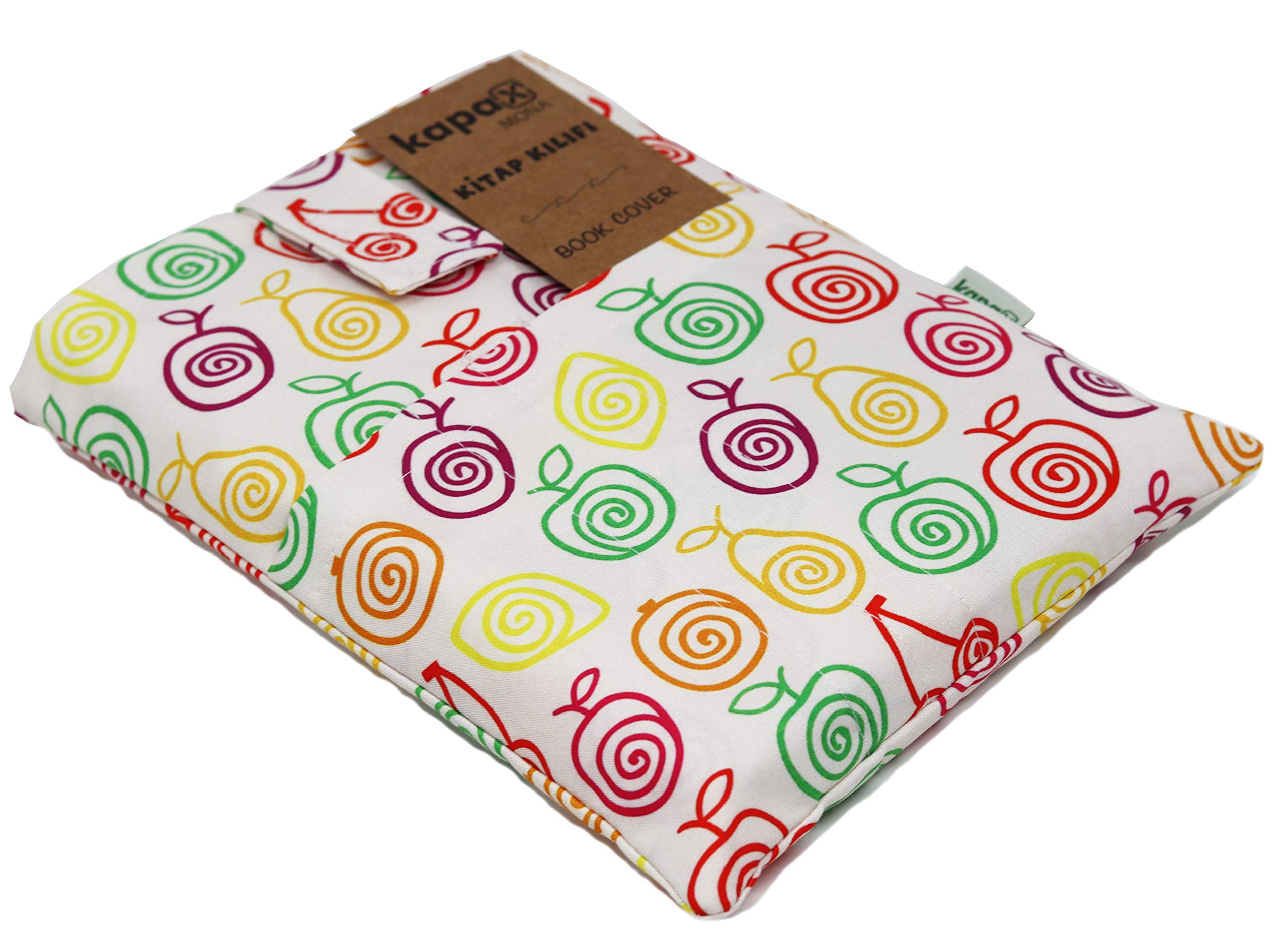 Buchhülle Aus Polyester – Waschbar, Elastisch, Für Bücher Bis 22,9x27,9 Cm, Blumen-Druck, Blau