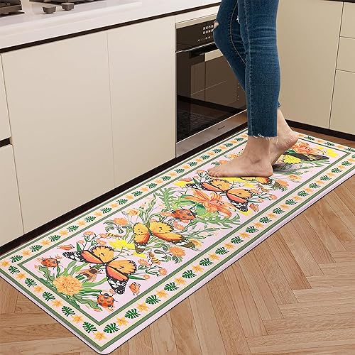 Miniatura 10 de SANFORNIA Buffalo - Tapete de cocina antifatiga a cuadros, impermeable, antideslizante, tapete de cocina ergonómico de PVC resistente para cocina,