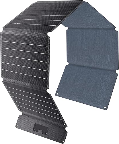 Miniatura 15 de Panel solar portátil de 21 W, cargador de panel solar plegable de alta eficiencia con doble USB-A/Tipo-C, impermeable IP65, compatible