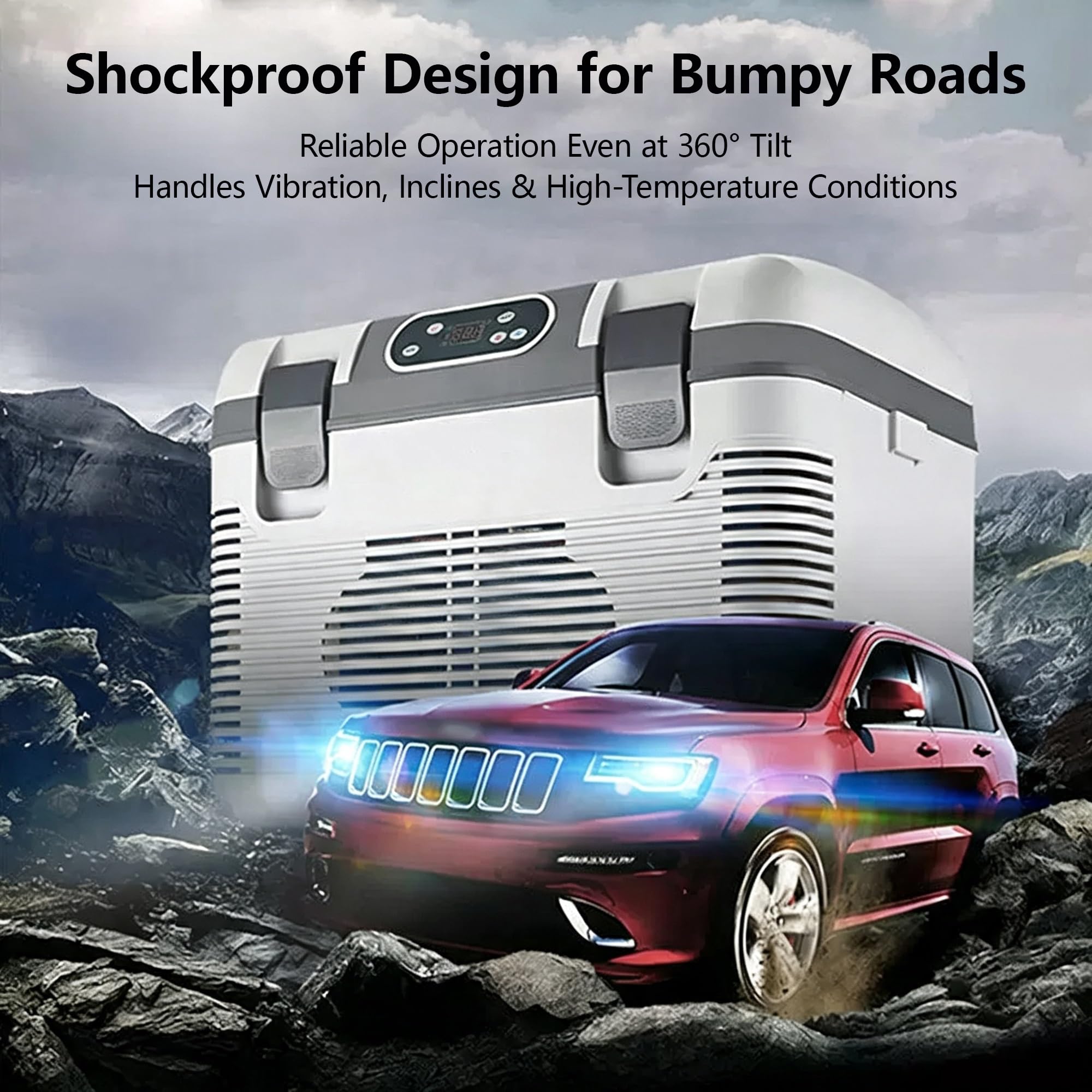 Frigo Portatile 19L 12V/24V, Freddo Caldo Per Camion Casa Auto | Raffreddamento e riscaldamento a doppio nucleo, -10°C/+65°C, 35 dB: ideale per auto, campeggio e casa(24V+220V)