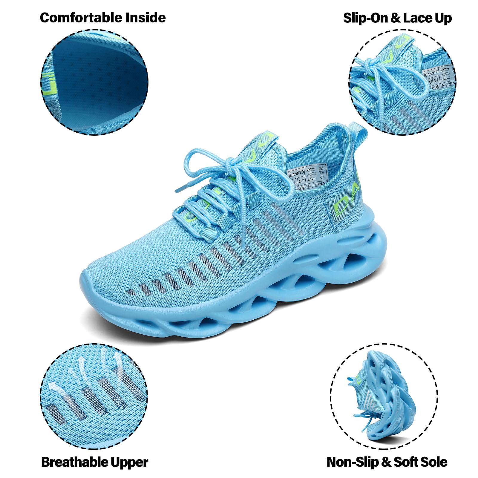 Dannto Scarpe da Ginnastica Uomo Donna Sneakers Running Sportive Basket Outdoor Respirabile Mesh Scarpe da Corsa Tennis Fitness Unisex