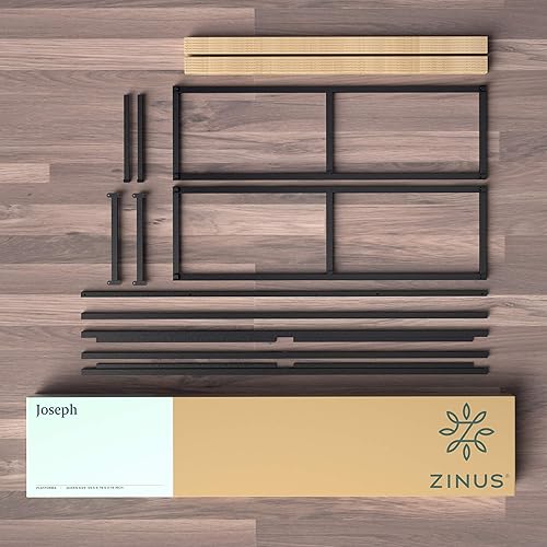 Miniatura 7 de Base con somier de madera de perfil bajo para cama Modern Studio de Zinus 6 pulgadas base para colchón Acero Negro