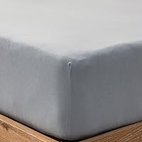Vista 19 de PURE ERA Sábana bajera ajustable de algodón de punto de jersey (sin sábana encimera ni fundas de almohada), bolsillo extra profundo de hasta 15 a 20