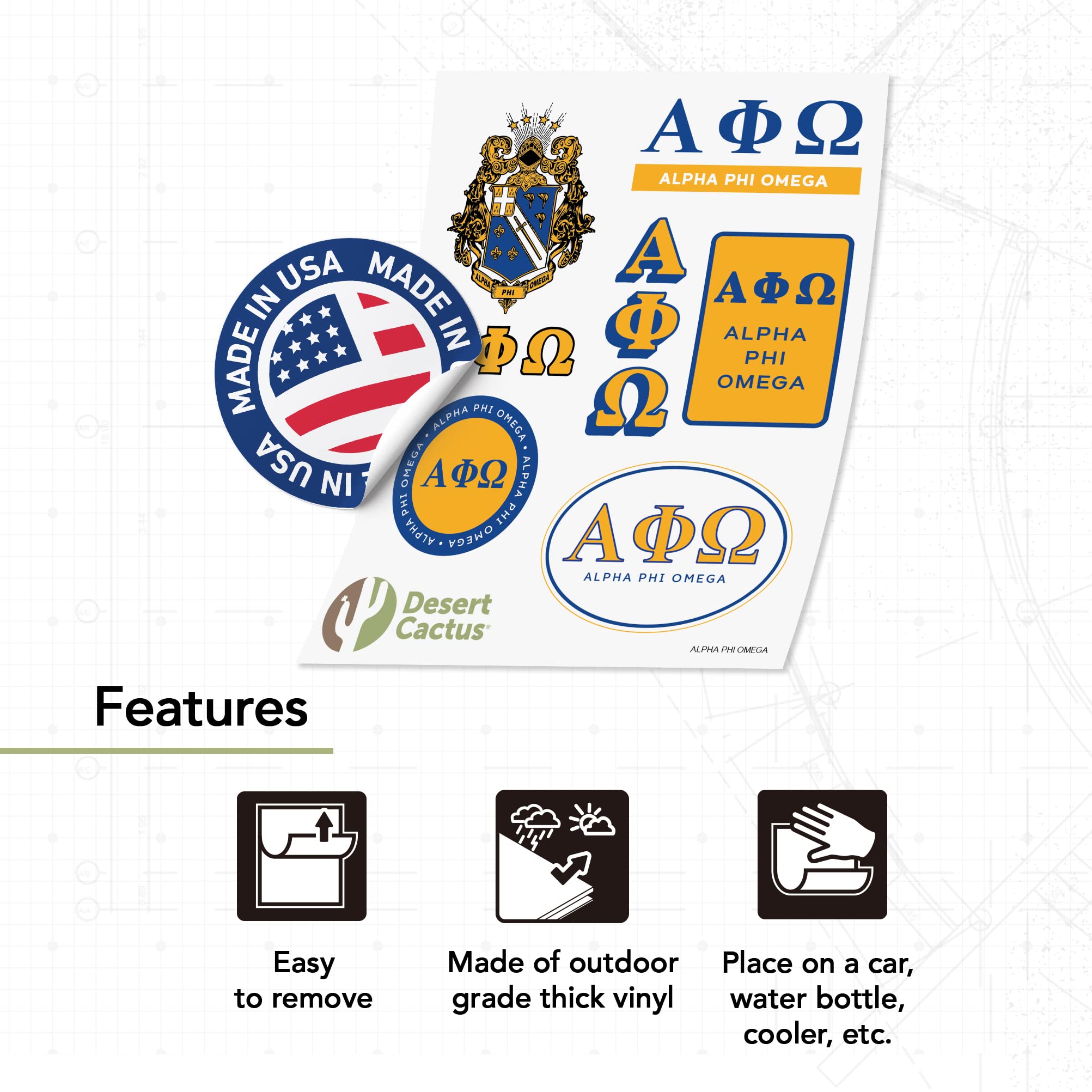 AKPsi Alpha Kappa Psi Greek Letters Fraternity Decal Laptop Sticker Car Decal - Greek Gear