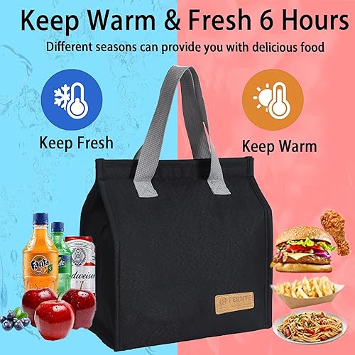 Miniatura 2 de FERNYE Bolsa de almuerzo para mujereshombres, impermeable, reutilizable, portátil, bolsa de almuerzo. Bolsa térmica ideal para el