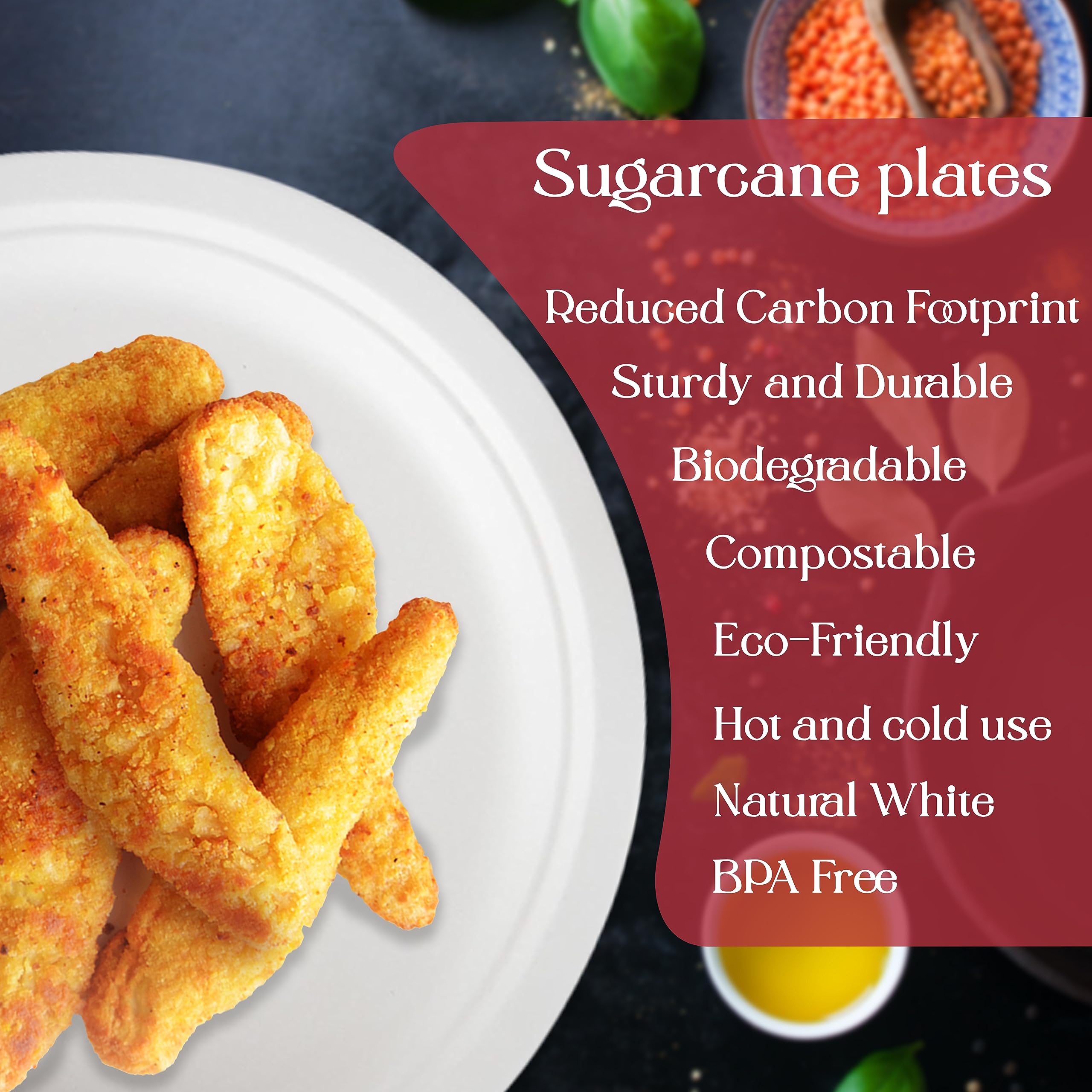 Perfectware Sugarcane Plates Round- 500 Sugarcane Plates Round ( Case of 500ct), 0.2