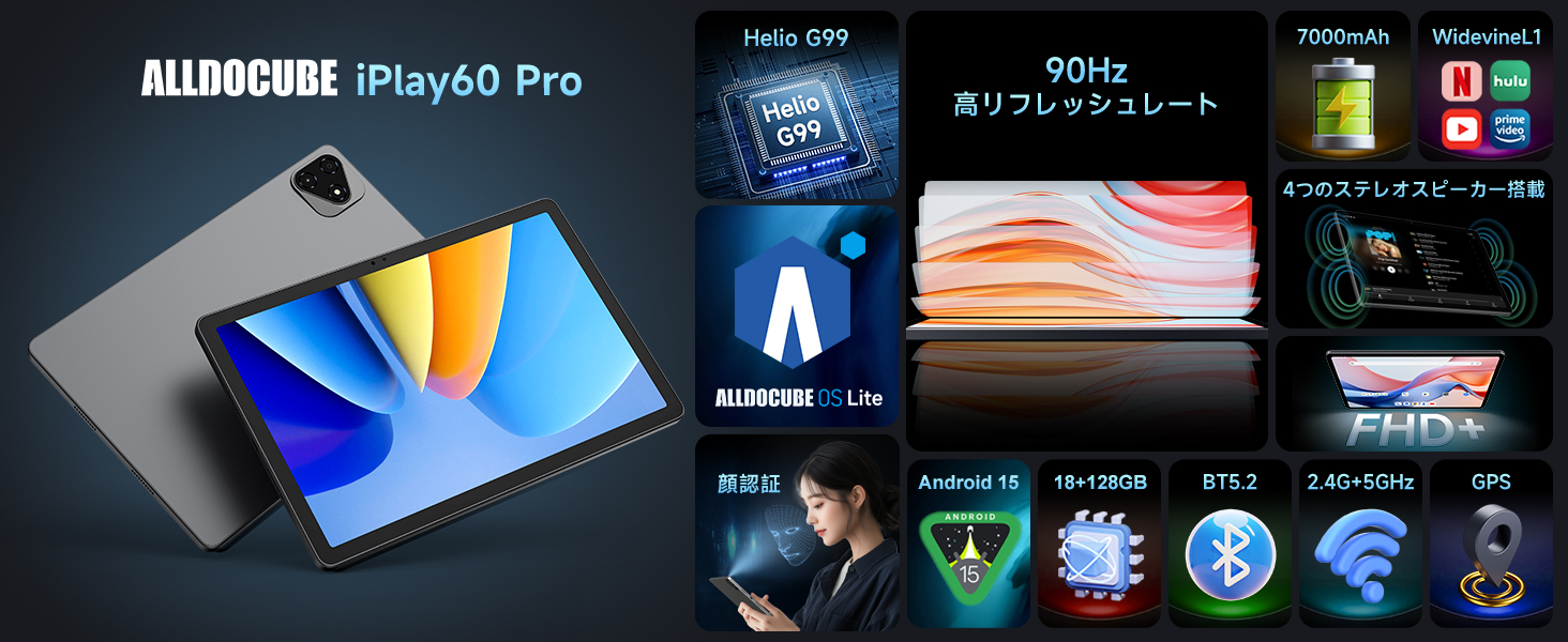 Amazon.co.jp: ALLDOCUBE iPlay60 Pro Android 15 タブレット11インチ