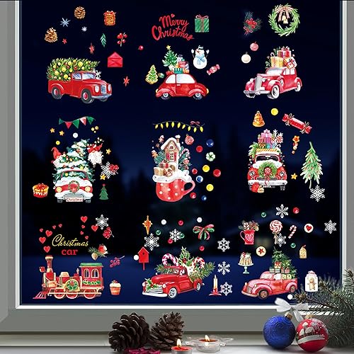 Miniatura 8 de Calcomanías de Navidad para ventana, calcomanías de Navidad para ventana, calcomanías de Navidad para ventana, grandes, copos de nieve, renos, Papá