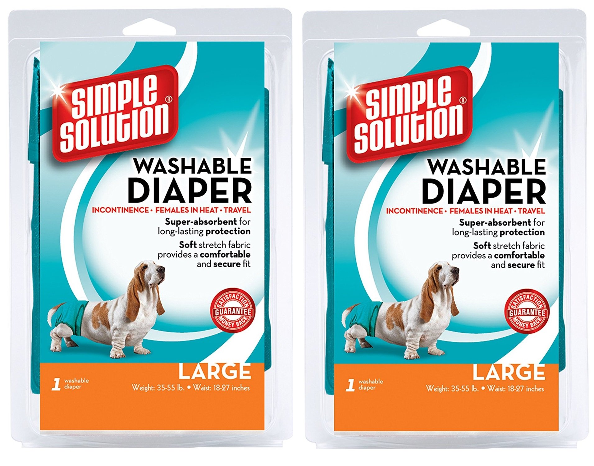 Couches lavables pour chien absorbantes Bramton L lot de 2 antifuites