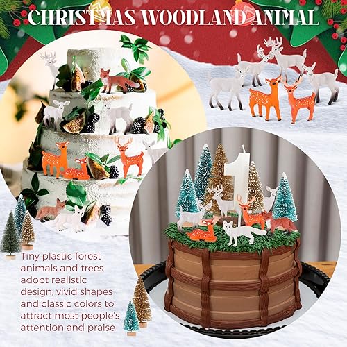 Miniatura 4 de Shappy 38 figuras de animales del bosque de Navidad, figuras de criaturas del bosque, juguetes de animales salvajes realistas, suministros de fiesta