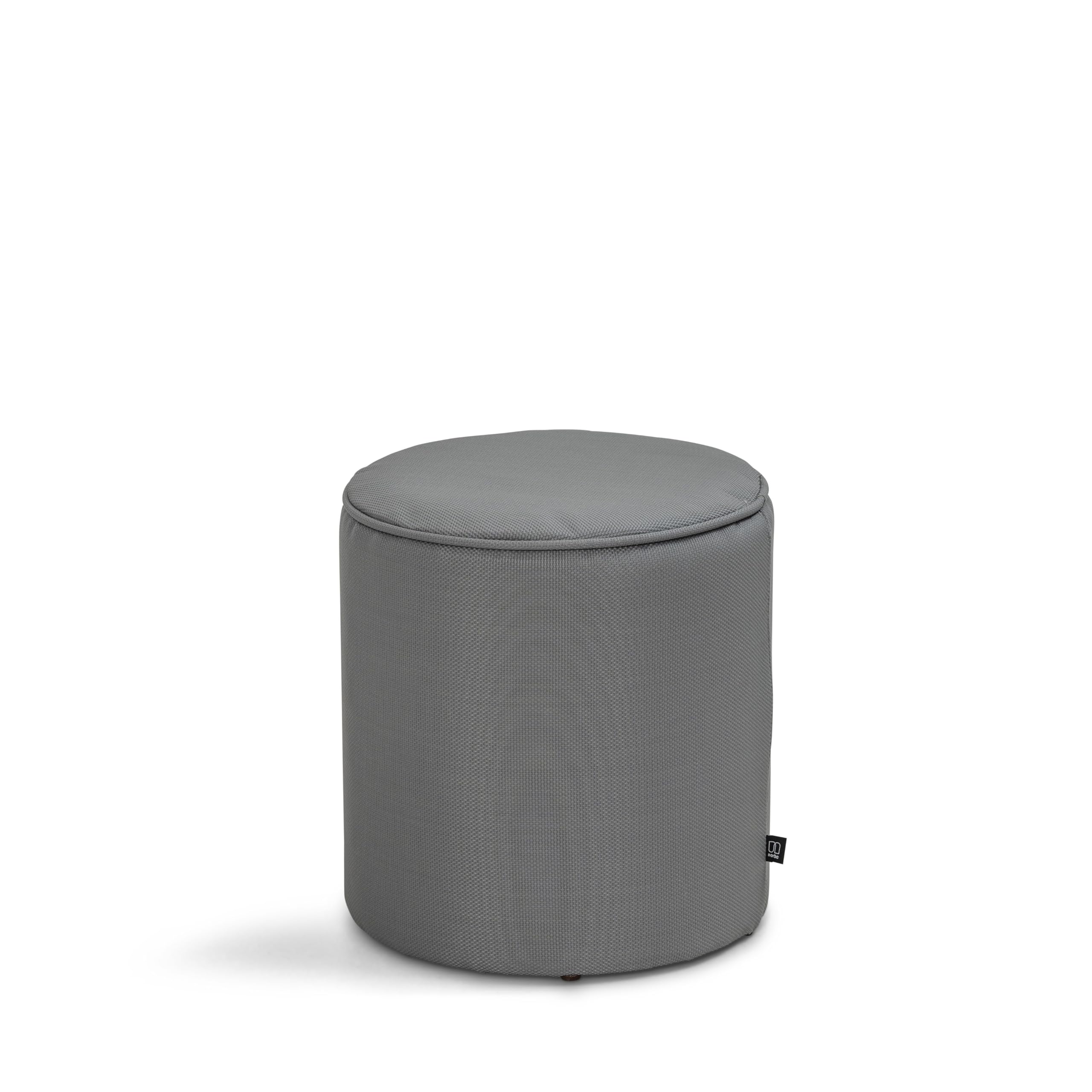 Norbe | MILO | Set Pouf Contenitore e Pouf Poggiapiedi da Outdoor in Tessuto Oxford| Seduta da Esterno/interno| Sgabello Poggiapiedi Veranda impermeabile| Poltroncina Bimbi da giardino| (Grigio Tela)