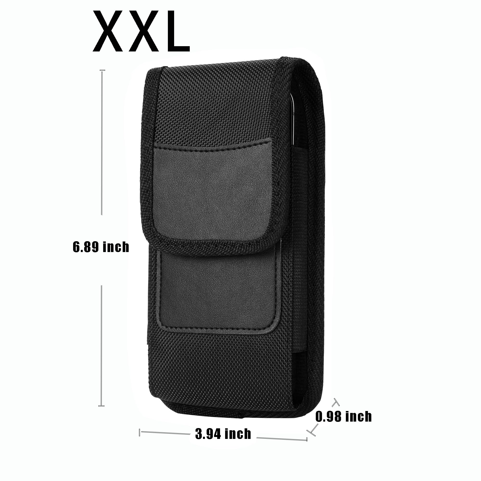 Handy Gürteltasche Gürtel Tasche Handytasche Handyhalterung Halterung universal für Samsung Galaxy S24 Ultra 5G A55 A35 A25, iPhone 15 14 13 12 11 Pro Max, Black(XXL)