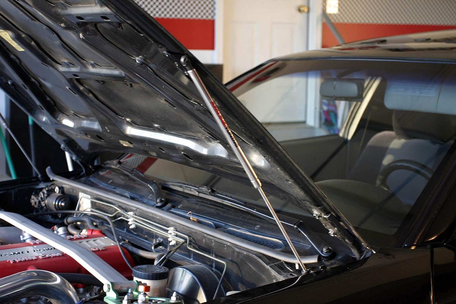 Redline Tuning 21-31011-02 Hood Quicklift Plus System Compatible with Nissan 240 SX 1989-1994 (All Black Components)