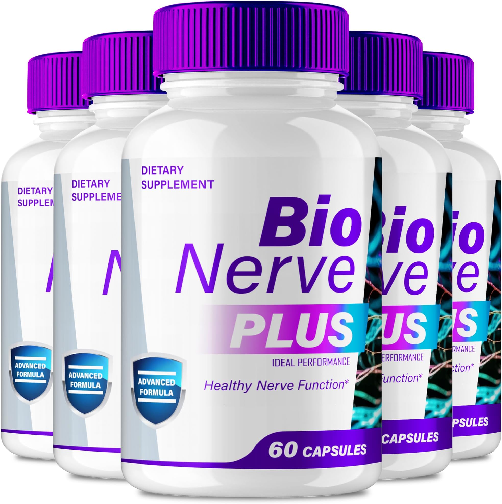 Bio Nerve Plus Capsules, Official Bio Nerve Plus Advanced Nerve Support Supplement Premium Formula for Nerve Comfort All Natural Healthy Circulation & Stable Levels, BioNervePlus Reviews (5 Pack)
