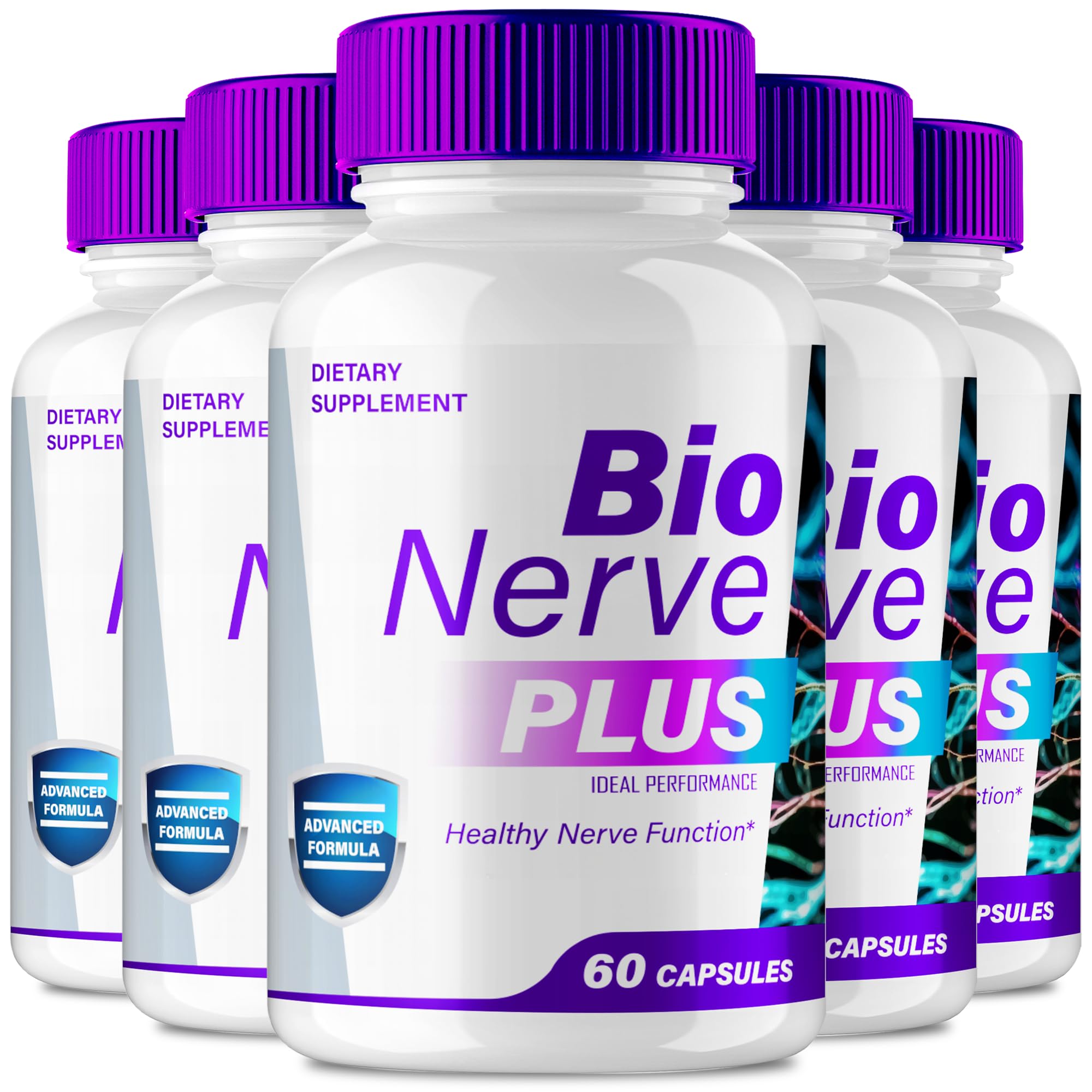 Bio Nerve Plus Capsules, Official Bio Nerve Plus Advanced Nerve Support Supplement Premium Formula for Nerve Comfort All Natural Healthy Circulation & Stable Levels, BioNervePlus Reviews (5 Pack)
