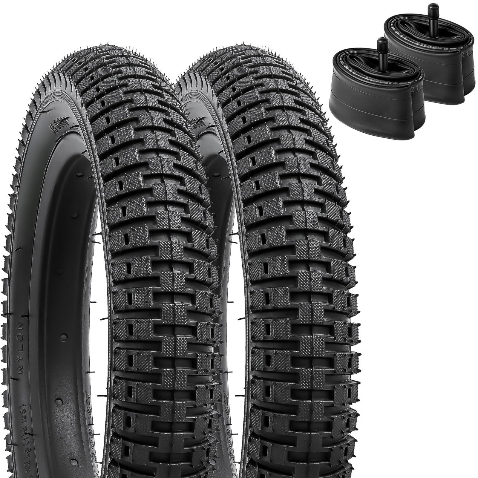 YunSCM 2Pcs pieghevole 14 Pollici Pneumatici 14X1.95 ETRTO 50-254 e 14 Pollici Camera d' Aria AV32mm Compatibile Biciclette da città, bici da strada, biciclette per bambini 14X1.95 14x2.0 Pneumatici