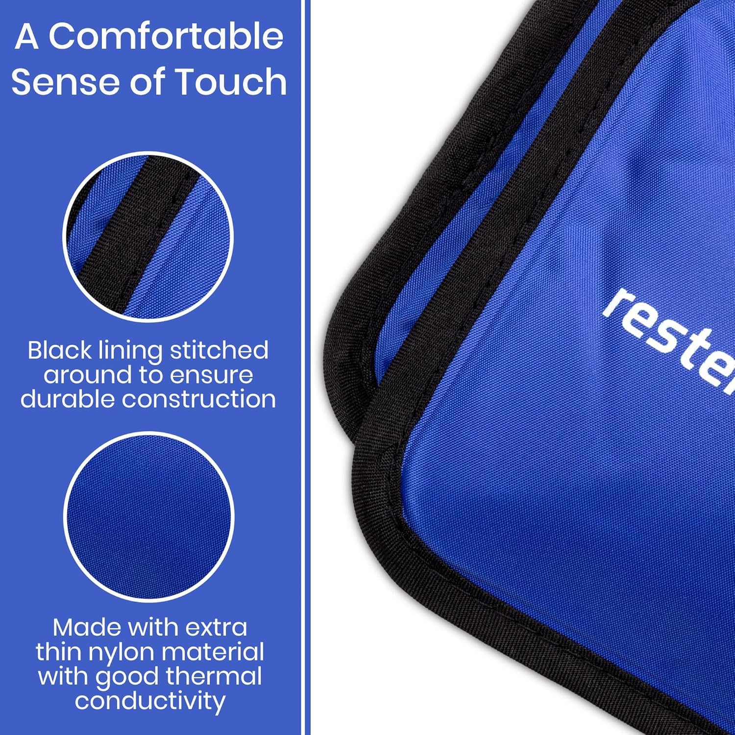 Rester's Choice Ghiaccio in gel extra large (33 cm x 54,6 cm), riutilizzabile, flessibile, resistente, ideale per schiena, spalle, ginocchia (colore blu, 1 pezzo, XL)