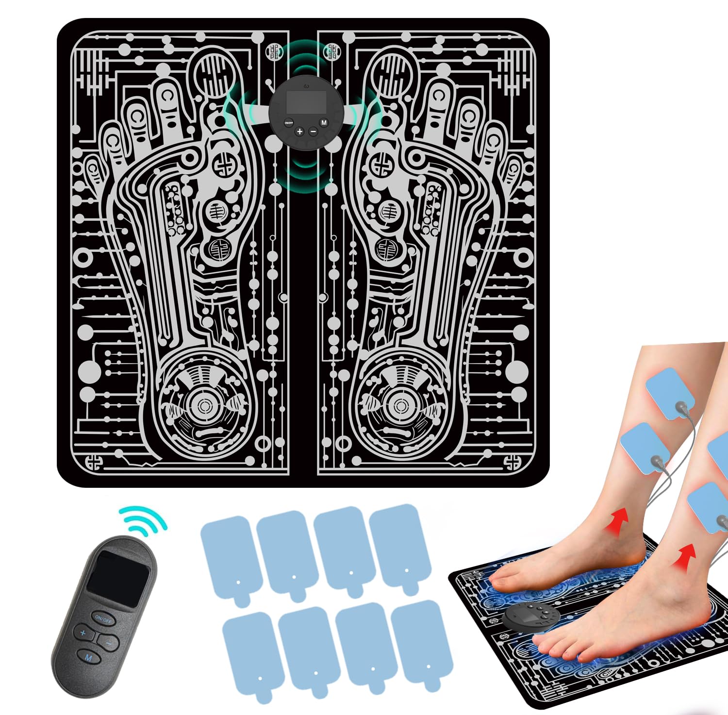 Transcutaneous Electronic Nerve Stimulator with Foot Electrode PadCarbonfree Certified