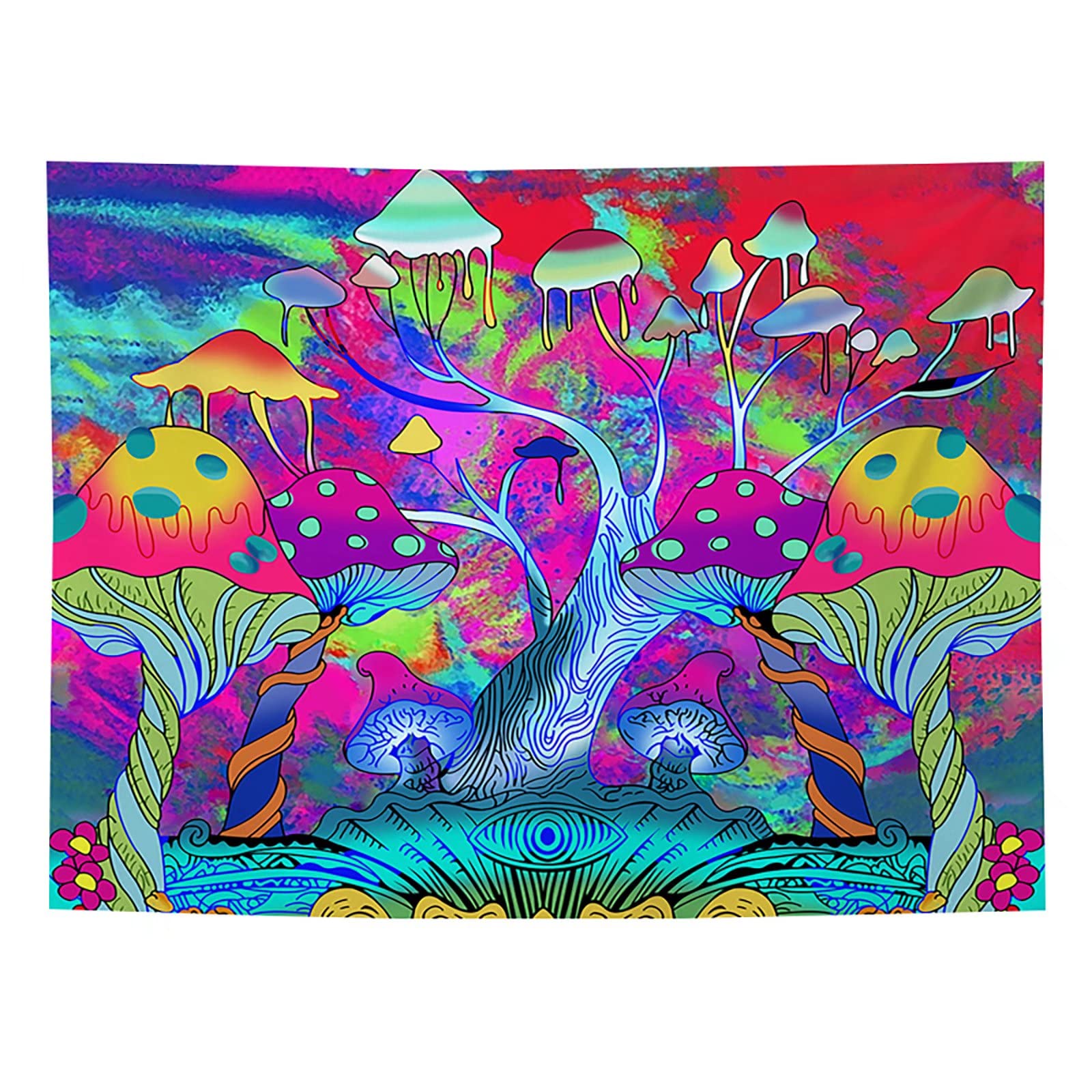 JCDZ Nature Green Forest Tapestry Wall Hanging with Stream, Green Misty Original Forest Tree Cave Tapestries, Nature Scenery Wall Tapestry Decor for Living Room Bedroom Dorm